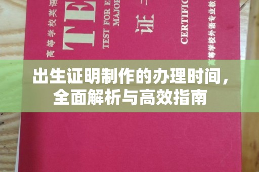 南明出生证明制作的办理时间，全面解析与高效指南