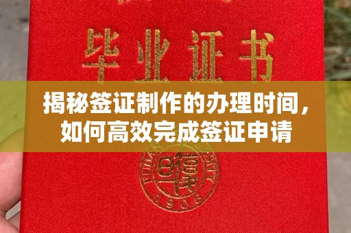 南明揭秘签证制作的办理时间，如何高效完成签证申请